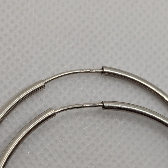Large sterling  hoops - Picture 3 of 4